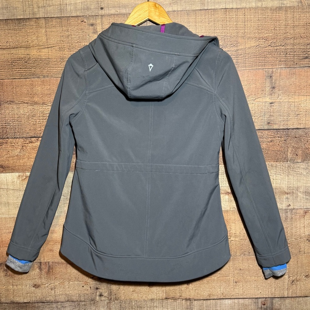 Ivivva Girls Softshell Rain Jacket Grey Sz 14 Hooded Outdoors Spring - Picture 2 of 11
